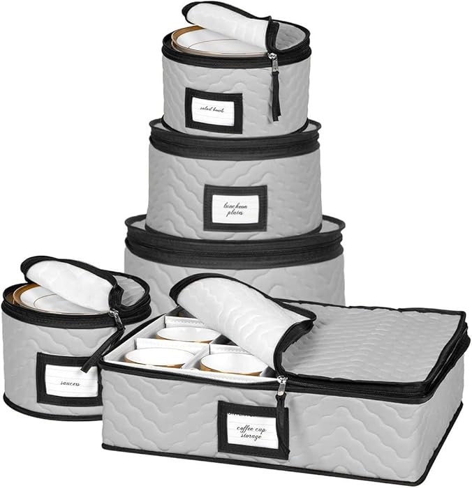 China Storage Containers 5-Piece Set Moving Boxes for Dinnerware, Glasses, Plates, Mugs and Sauce... | Amazon (US)