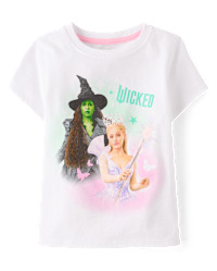 Baby And Toddler Girls Wicked™ Glinda And Elphaba Graphic Tee - white | The Children's Place