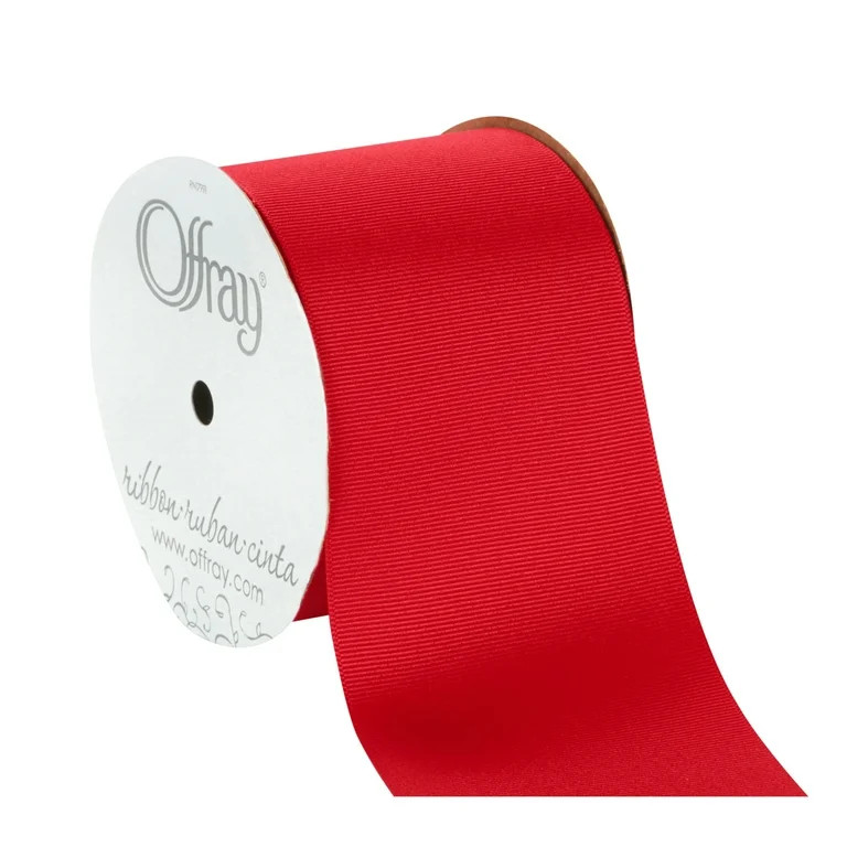 Offray Ribbon, Red 3 inch Grosgrain Polyester Ribbon, 9 feet | Walmart (US)