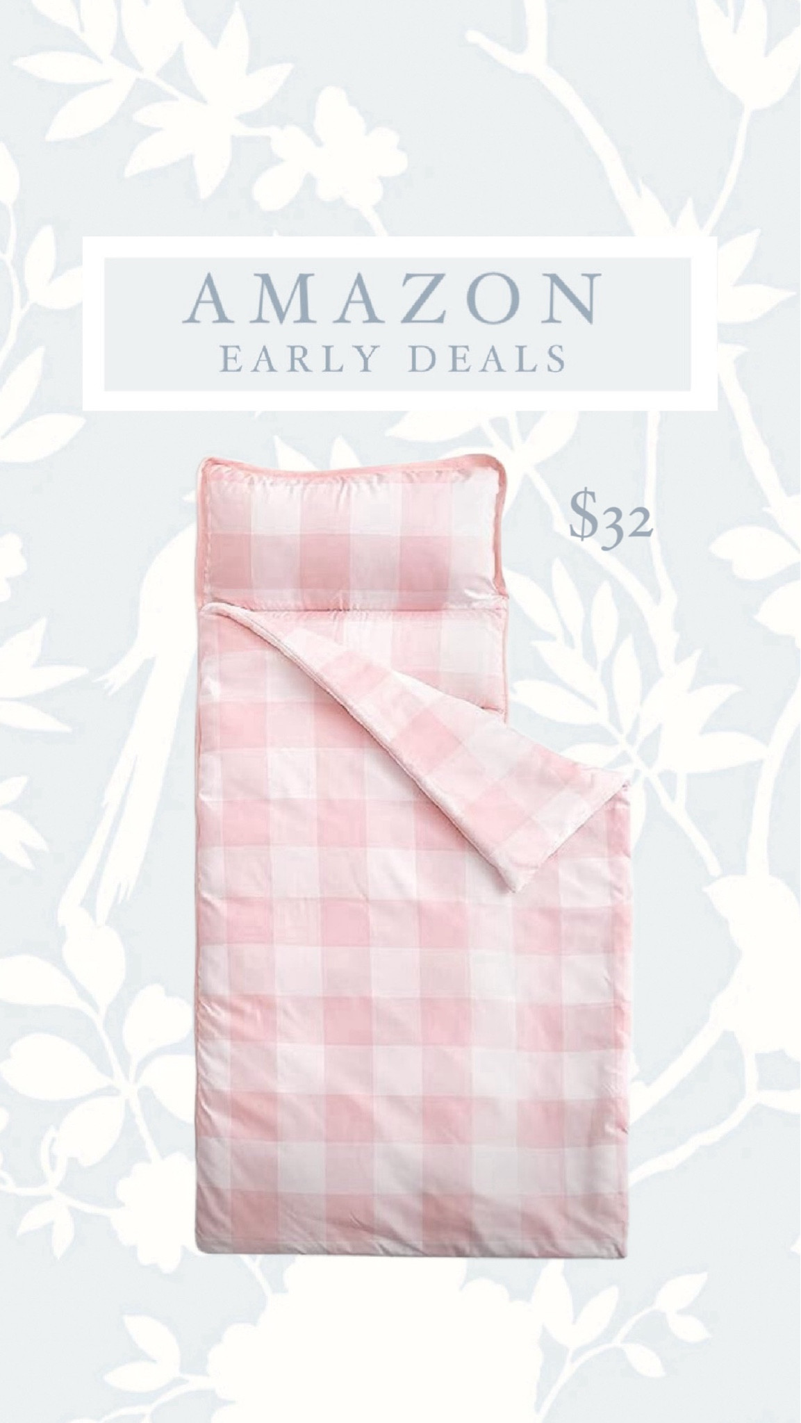 Amazon Early Deals! $32!!! 

Pink gingham nap mats for back to school! 

#napmat #backtoschool 