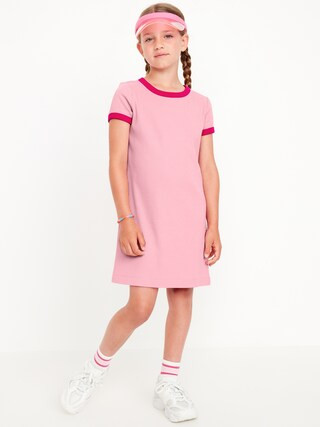 Short-Sleeve Ribbed Dress for Girls | Old Navy (US)