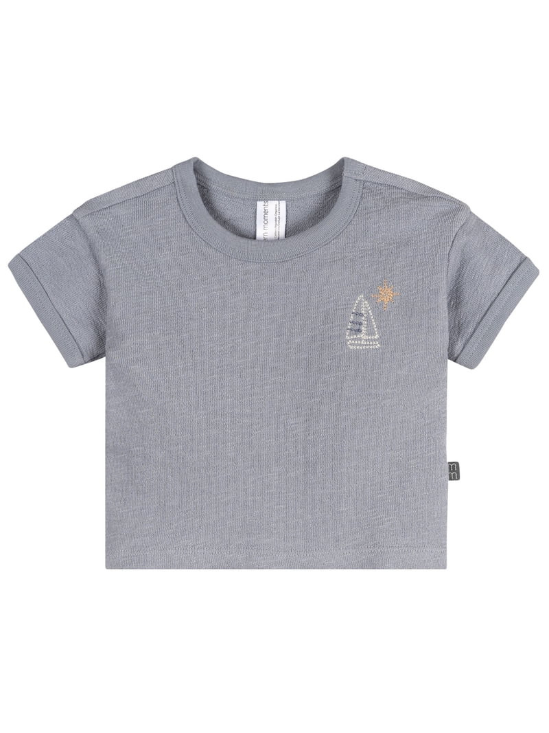 Modern Moment by Gerber Baby Boy Organic Short Sleeve Top, Sizes 0/3 Months - 24 Months | Walmart (US)