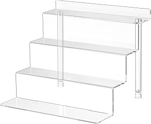 WINKINE Acrylic Riser Display Shelf, 4 Tier Perfume Organizer, Display Riser for Amiibo Funko POP... | Amazon (US)