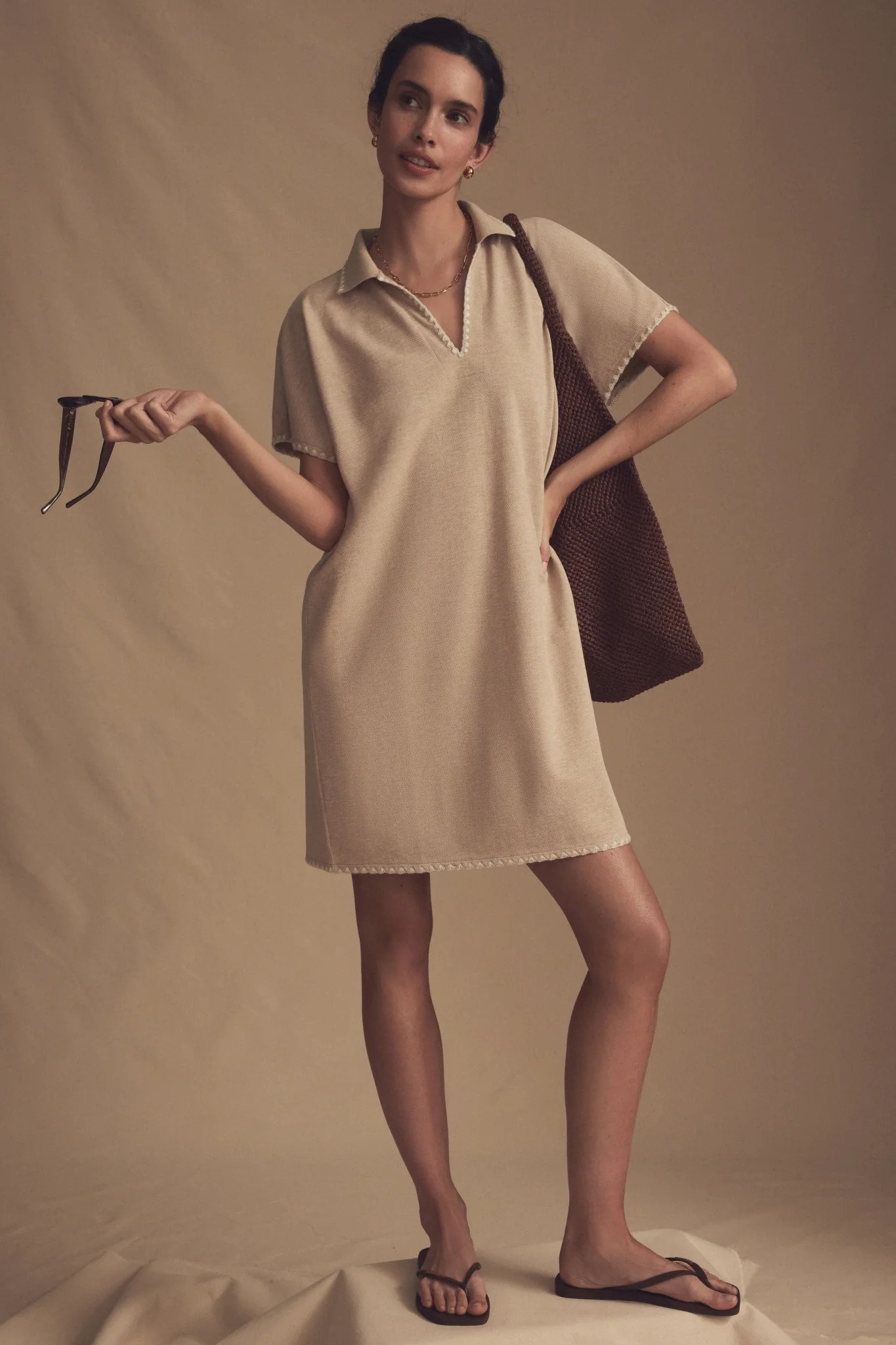 Sandstone Pique Melissa Mini Dress | Tuckernuck (US)