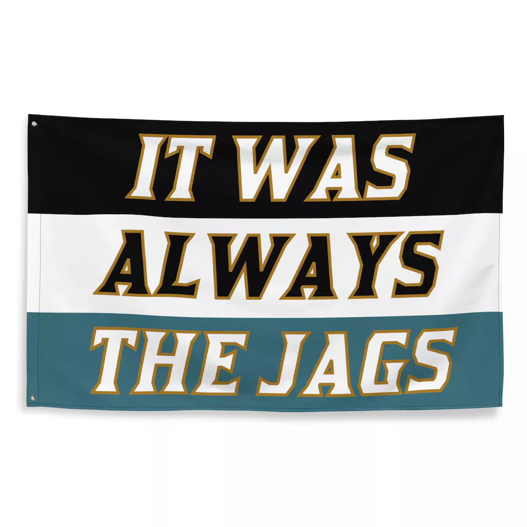 Jacksonville Jaguars Blackout Sideline Flag Outdoor Indoor 3x5 Foot Banner