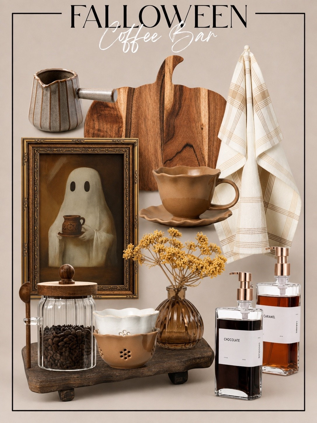 Falloween Coffee Bar Finds

A curated collection of cozy coffee bar finds that bring all the fall + Halloween charm together. From warm wood tones and scalloped mugs to seasonal artwork, syrup dispensers, pretty linens, and those little decorative details that make your everyday coffee routine feel extra special. Save this collection for your next coffee bar refresh!

Follow @farmtotablecreations on Instagram for more home finds and styling inspiration.

#Falloween #CoffeeBar #FallHomeDecor #HalloweenDecor #CoffeeBarIdeas #FallKitchen #CozyHome #SeasonalDecor #FallDecorFinds #HomeDecorFinds

#LTKSaleAlert #LTKHome #LTKSeasonal