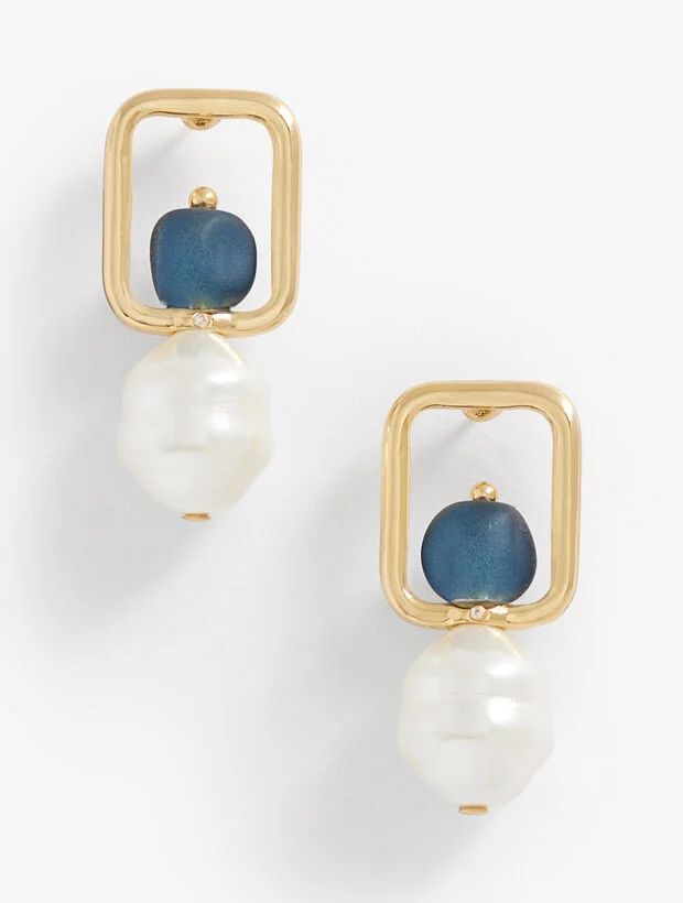 Contrast Pearl Earrings | Talbots