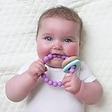 Nuby Natural Wood & Silicone Teether: 3 M+, Heart Bracelet, Pink | Amazon (US)