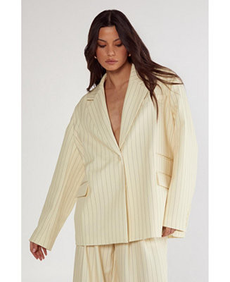 Nasty Gal Women's Oversized Pinstripe Tailored Blazer - Macy's | Macy's