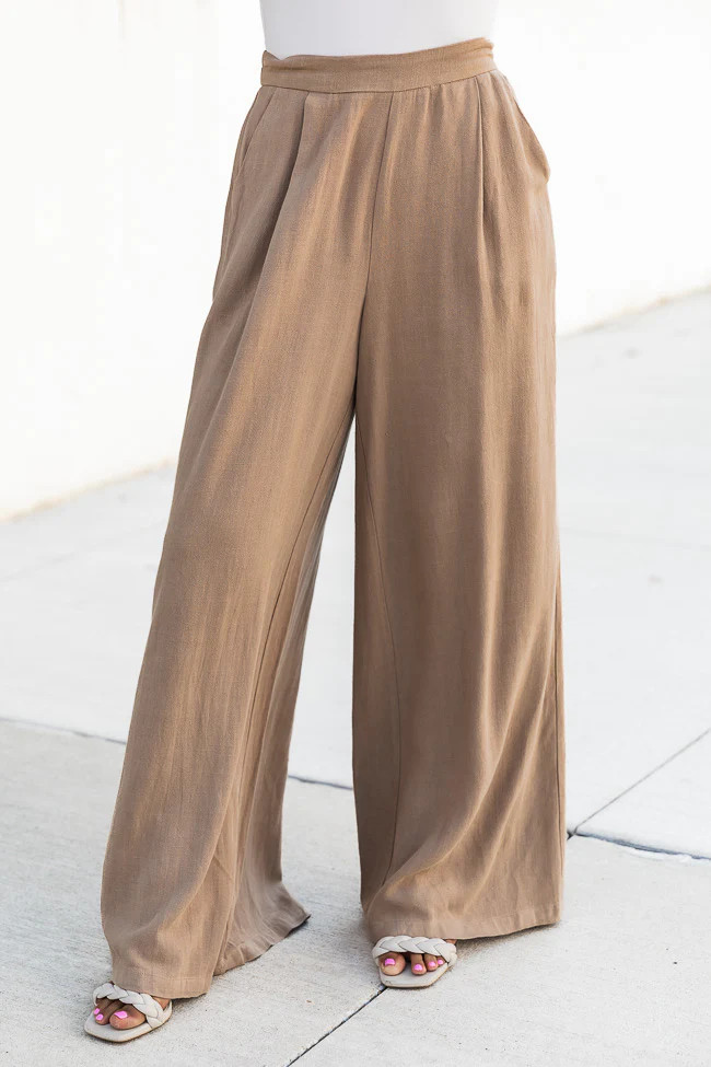 Carrying Your Love Tan Wide Leg Pants | Pink Lily