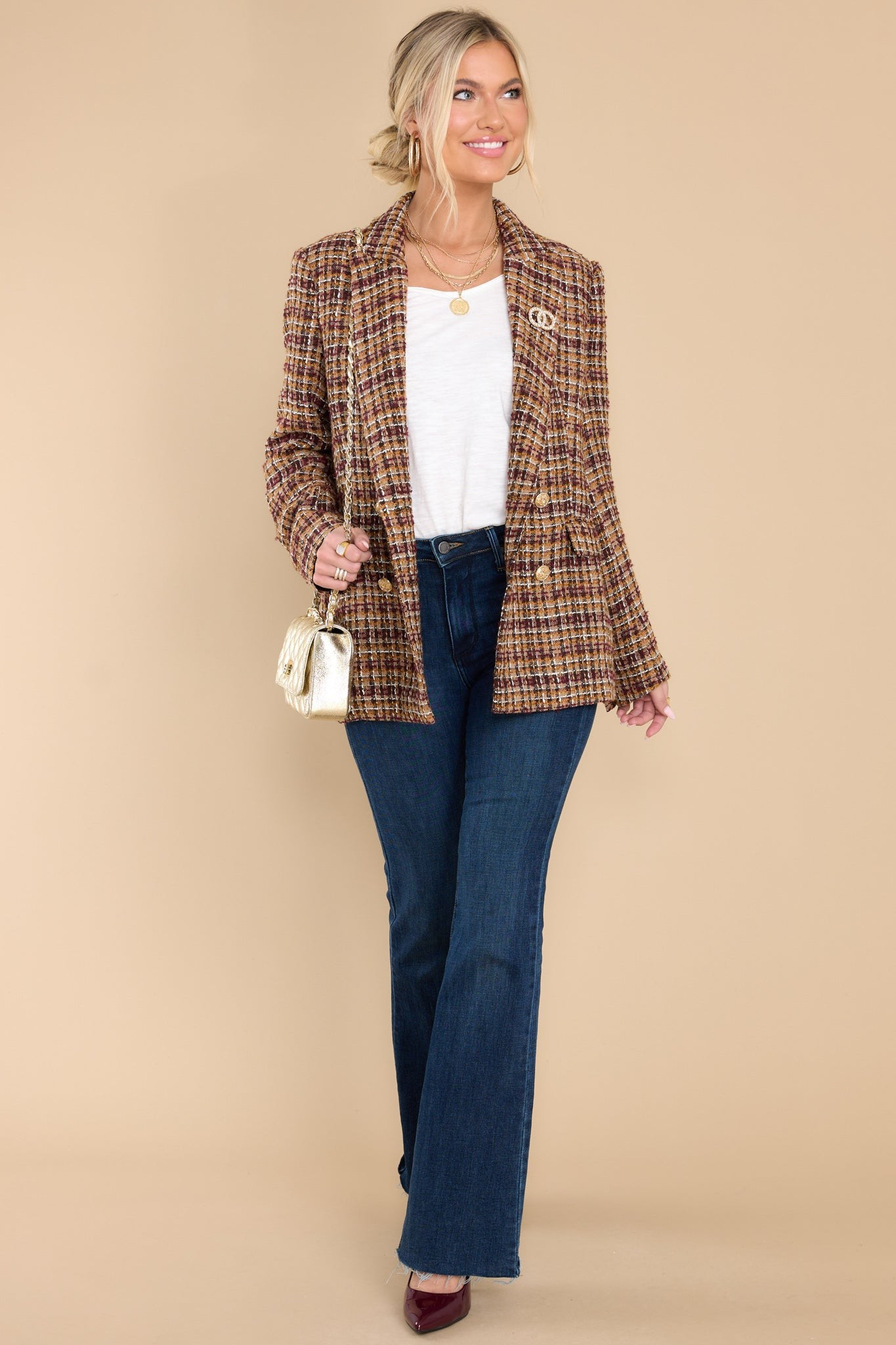 Never Felt Better Brown Multi Tweed Coat | Red Dress 