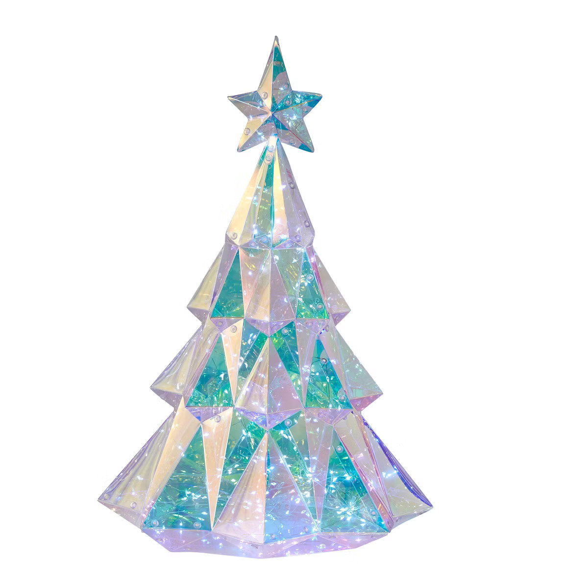 Seasonal LLC Prismatic Iridescent Diamond Christmas Tree 19", LED lights | Target