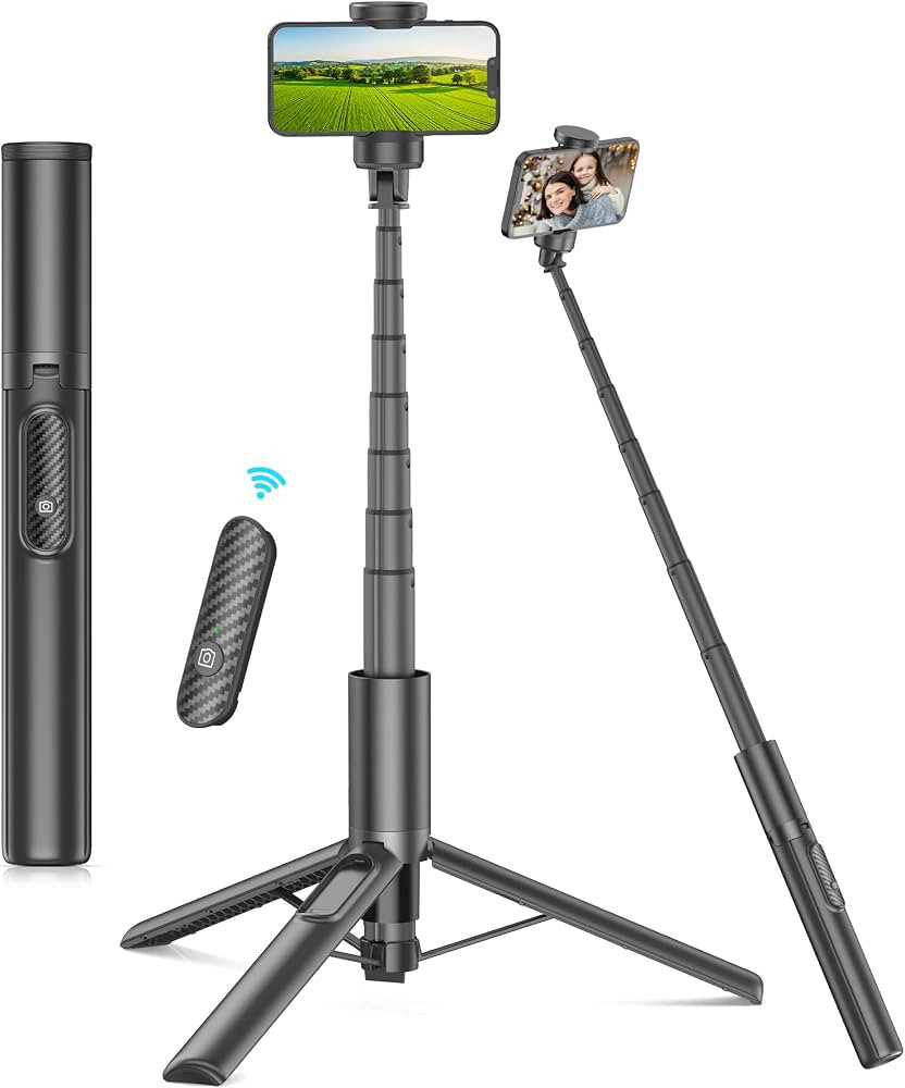 60" Phone Tripod & Selfie Stick with Remote for Cell Phone 4"-7", Portable Smartphone Tripod Stan... | Amazon (US)