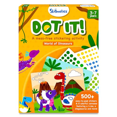 Skillmatics Dot It Sticker Art - Dinosaurs, Mess-Free Fun for Kids, 500+ Stickers, Craft Kits, DIY Scrapbooking Activity, Travel Toys, Gifts for Boys & Girls Ages 3, 4, 5, 6, 7 | Amazon (US)