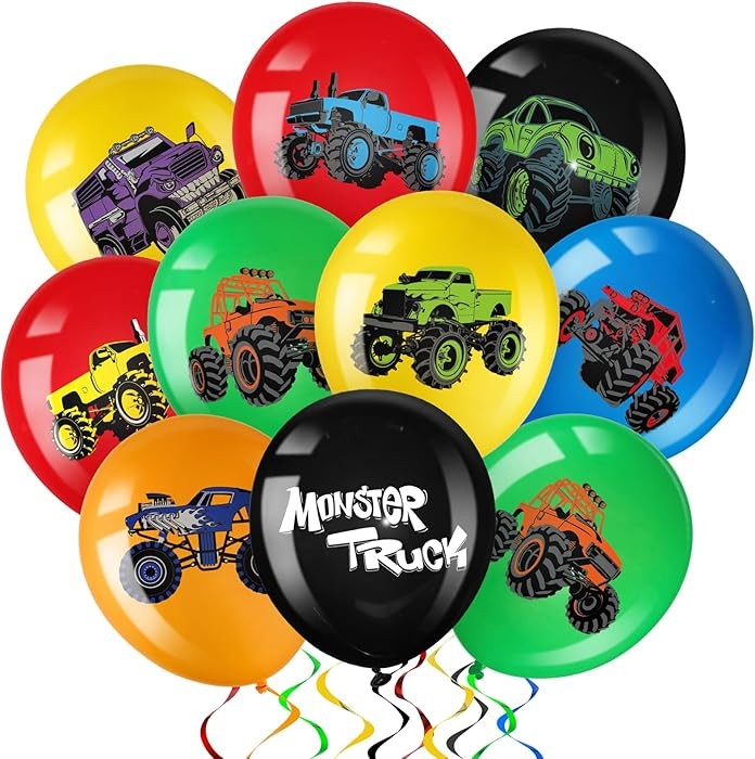 36 Pcs Truck Balloons Party Decorations 12 Inch Colorful Truck Theme Latex Balloon Bouquet for Ki... | Amazon (US)