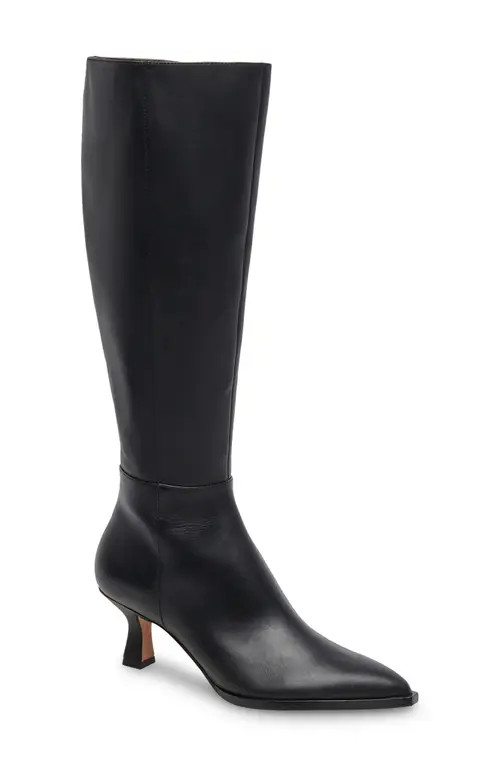 Dolce Vita Auggie Pointed Toe Knee High Boot in Black Leather at Nordstrom, Size 5.5 Regular Calf | Nordstrom