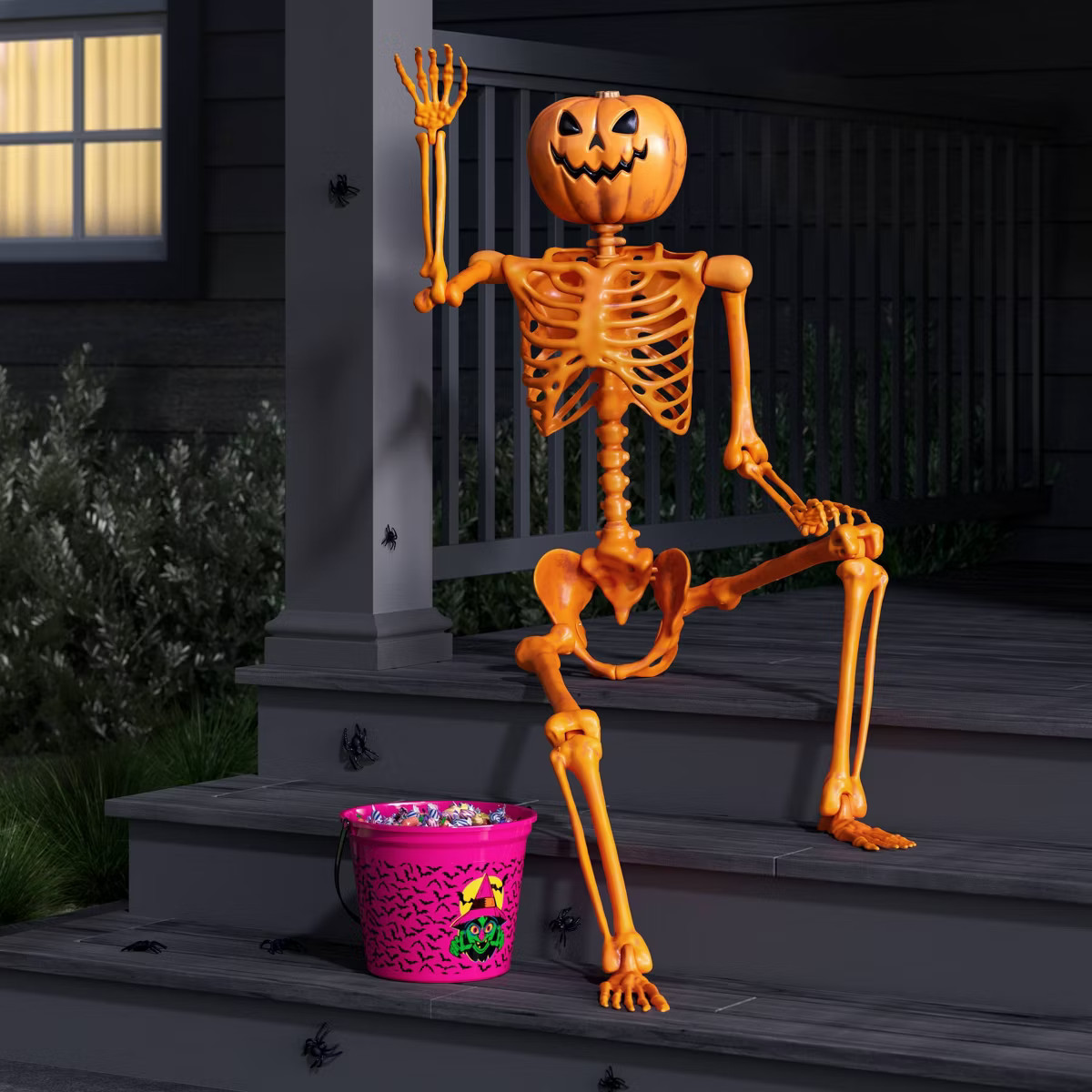 60" Poseable Lifesize Pumpkin Skeleton Halloween Decorative Prop Orange - Hyde and EEK! Boutique... | Target