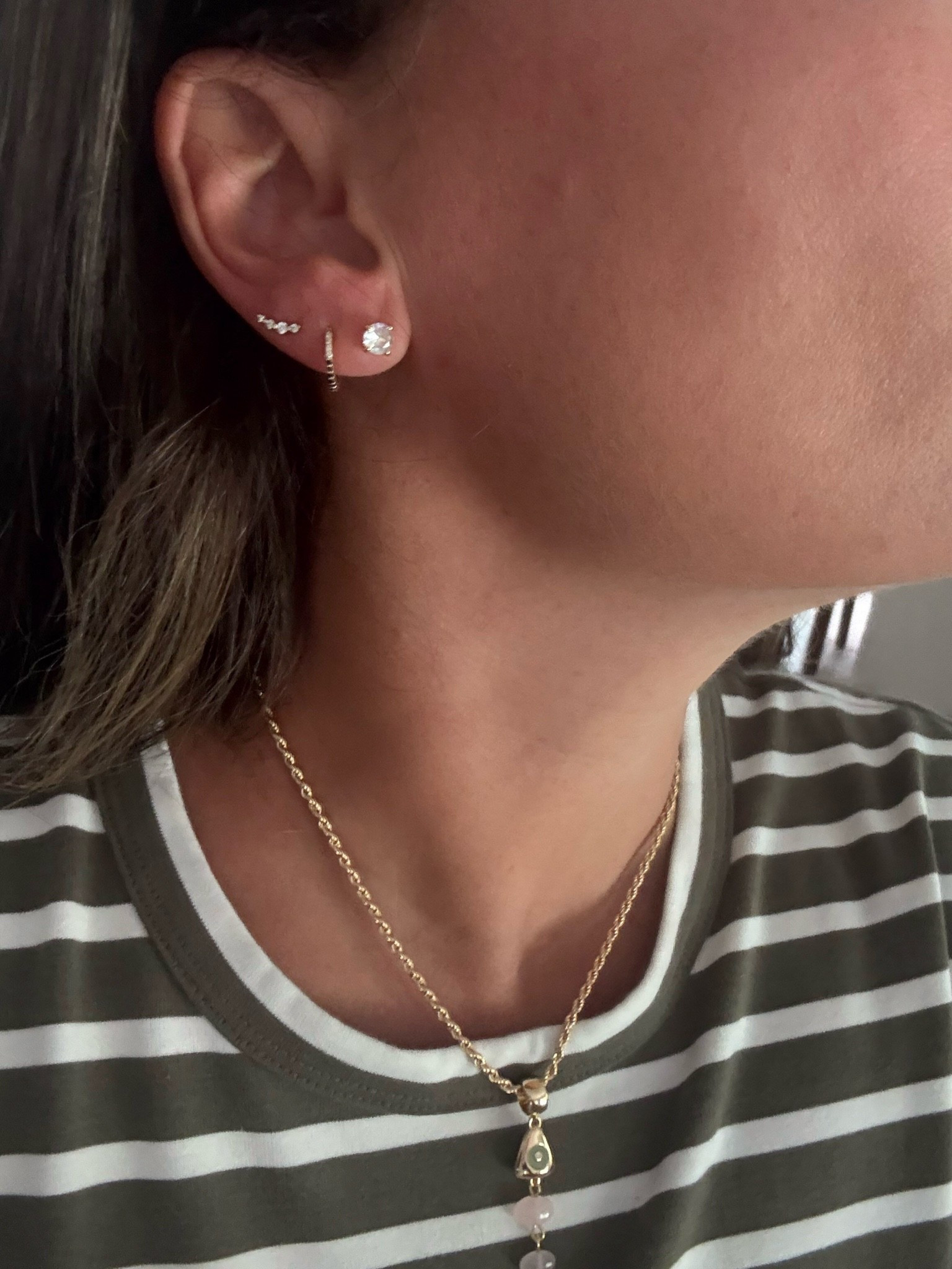 The easiest way to make everyday jewelry feel a little more interesting is mixing delicate pieces. I love the tiny hoops, studs and pendant necklace together without feeling overdone.

everyday jewelry, gold necklace, pendant necklace, stud earrings, tiny hoops, earring stack, layered jewelry, delicate jewelry, gold jewelry, everyday accessories, girlonthehudson

#LTKgrwm #LTKootd #LTKSeasonal