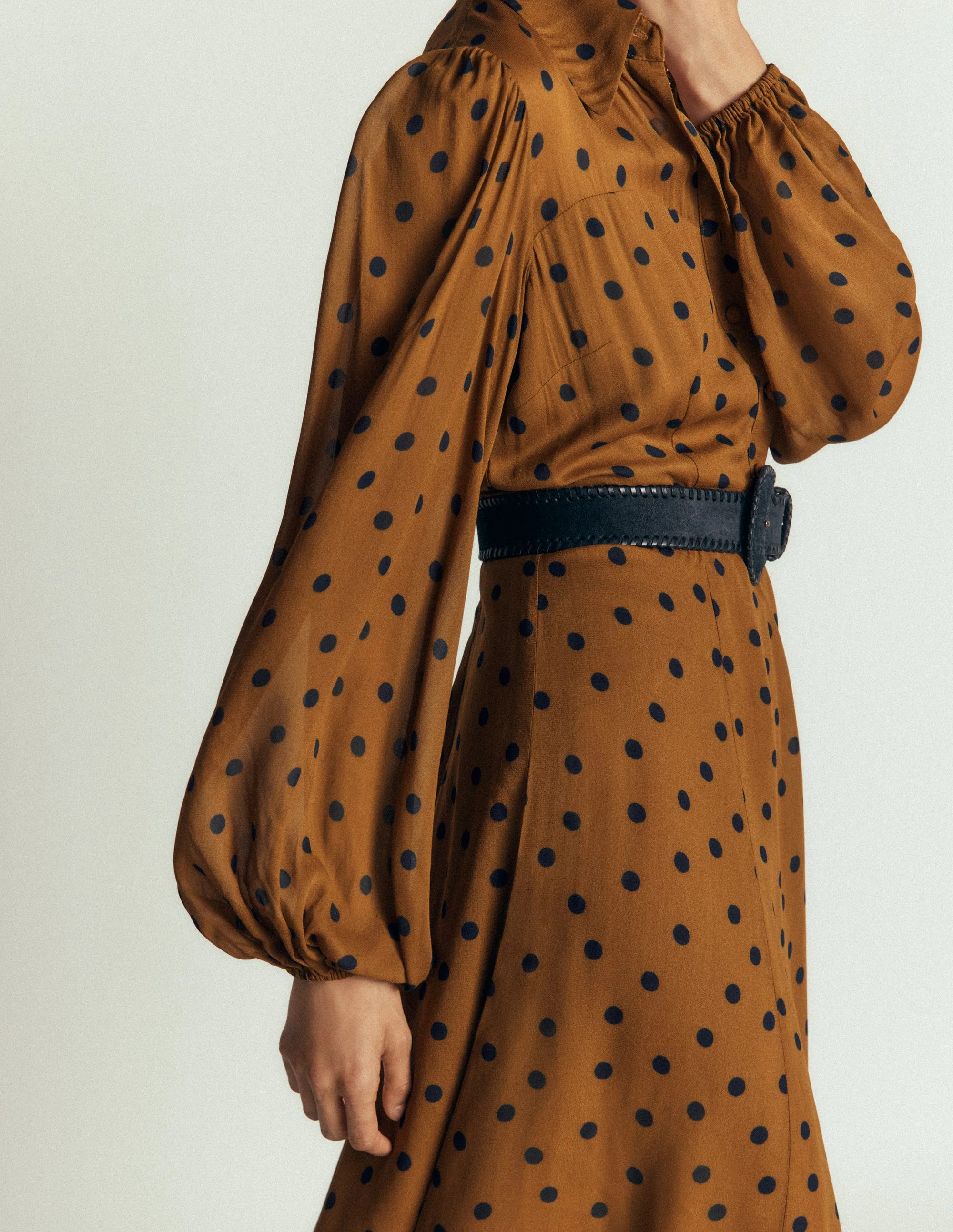 Sheer Yoke Shirt Dress-Rubber and Navy, Painted Dot | Boden (US)