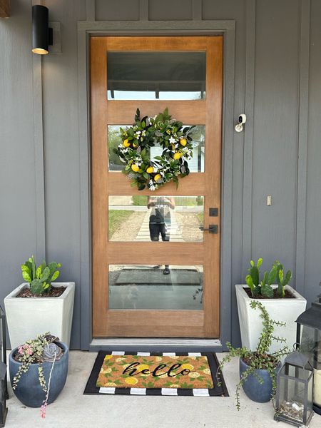 Getting the front porch set up for spring! I’m in love with this beautiful MacKenzie-Childs lemon wreath! I also found this cute lemon door mat. 

Spring decor, home decor, summer decor, front porch decor, lemon decor 

#LTKhome #LTKstyletip #LTKSeasonal