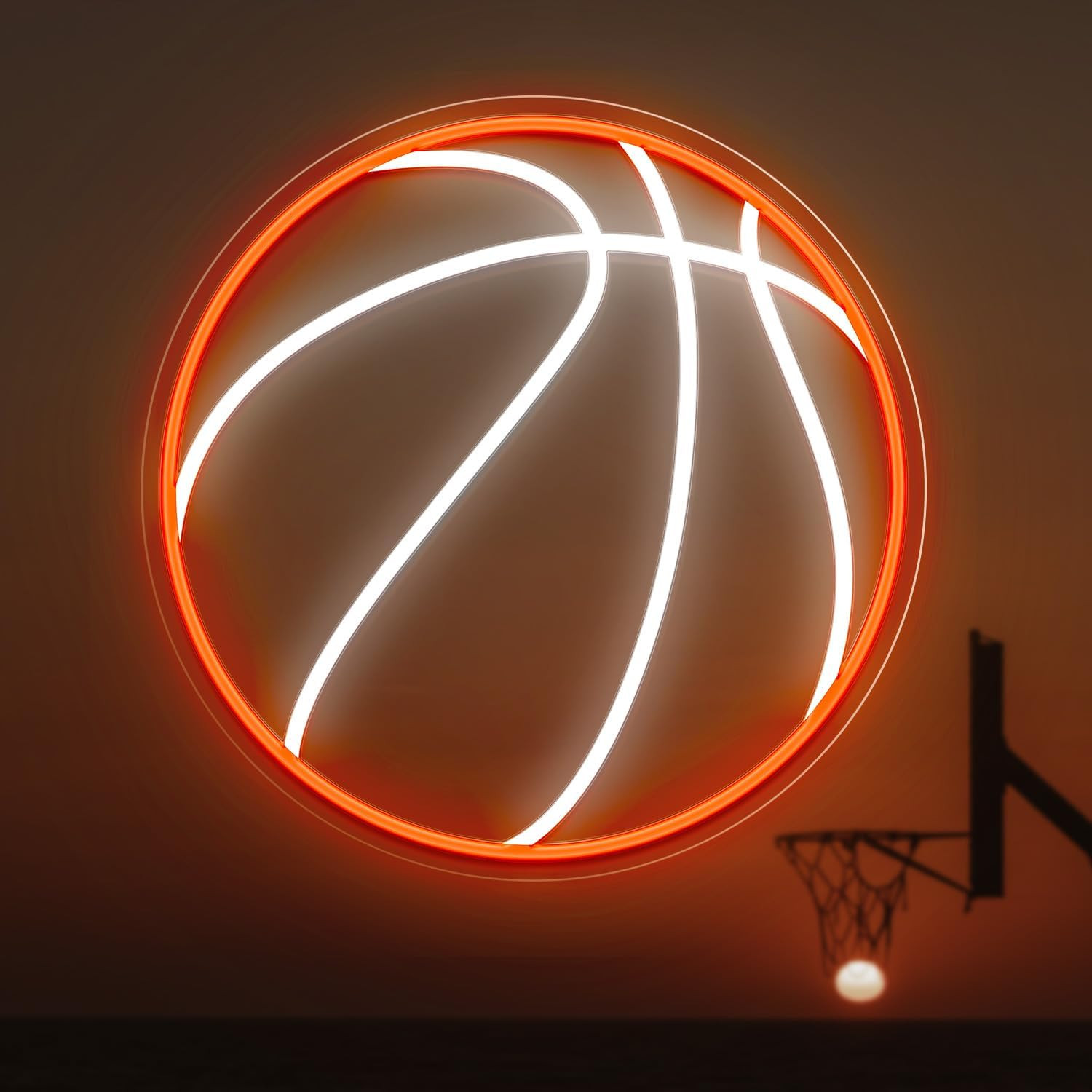 Basketball Neon Sign, 12.6×12.6 Inch Basketball Led Neon Light, Dimmable LED Neon Signs for Wall Decor, Powered by USB Wall Decor Aesthetic, Sports Neon Signs for Room Bedroom Shop Decor | Amazon (US)