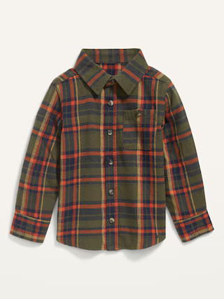 Long-Sleeve Plaid Pocket Shirt for Toddler Boys | Old Navy (US)
