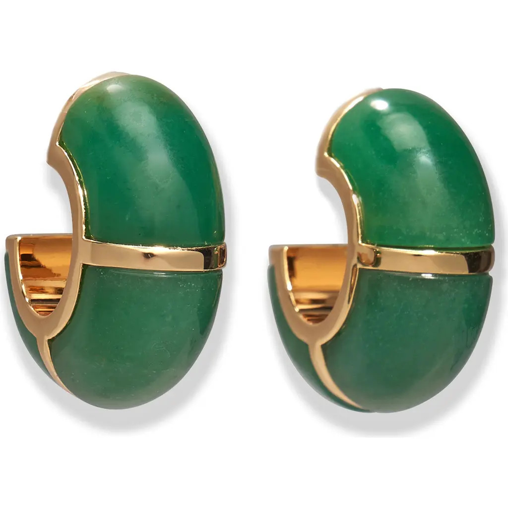Lizzie Fortunato Zellige Jade Hoop Earrings in Green at Nordstrom | Nordstrom