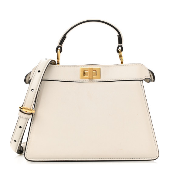 FENDI Shiny Nappa Petite Peekaboo I SEE U Satchel White | FASHIONPHILE (US)