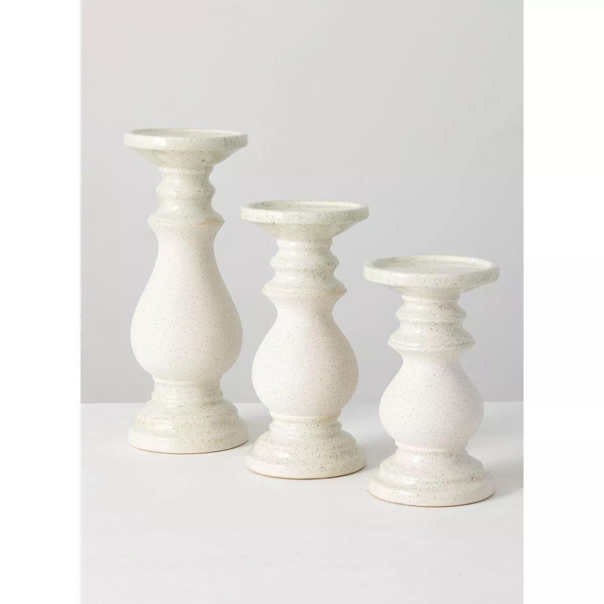 Sullivans Set of 3 Pillar Candle Holders 12"H, 9.75"H & 8"H White | Target