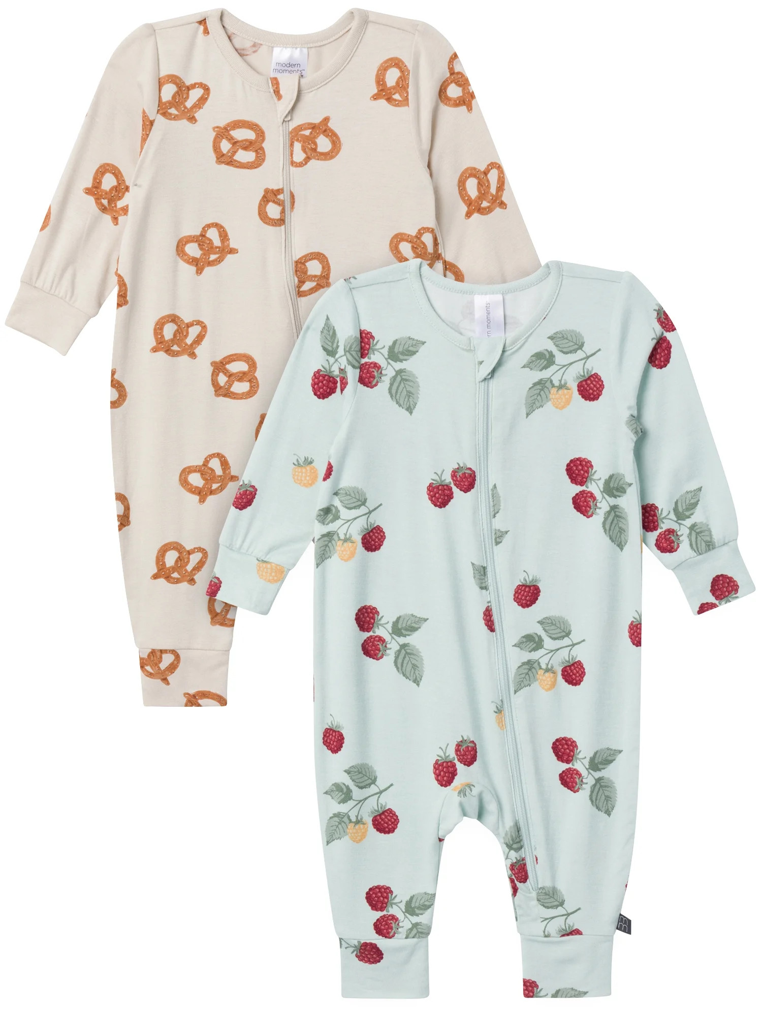 Modern Moments by Gerber Baby Neutral Super Soft Viscose 2-Pack Coveralls, Sizes Newborn - 12 Mon... | Walmart (US)