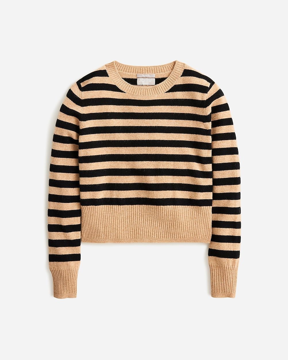 Cashmere shrunken crewneck sweater in stripe | J.Crew US