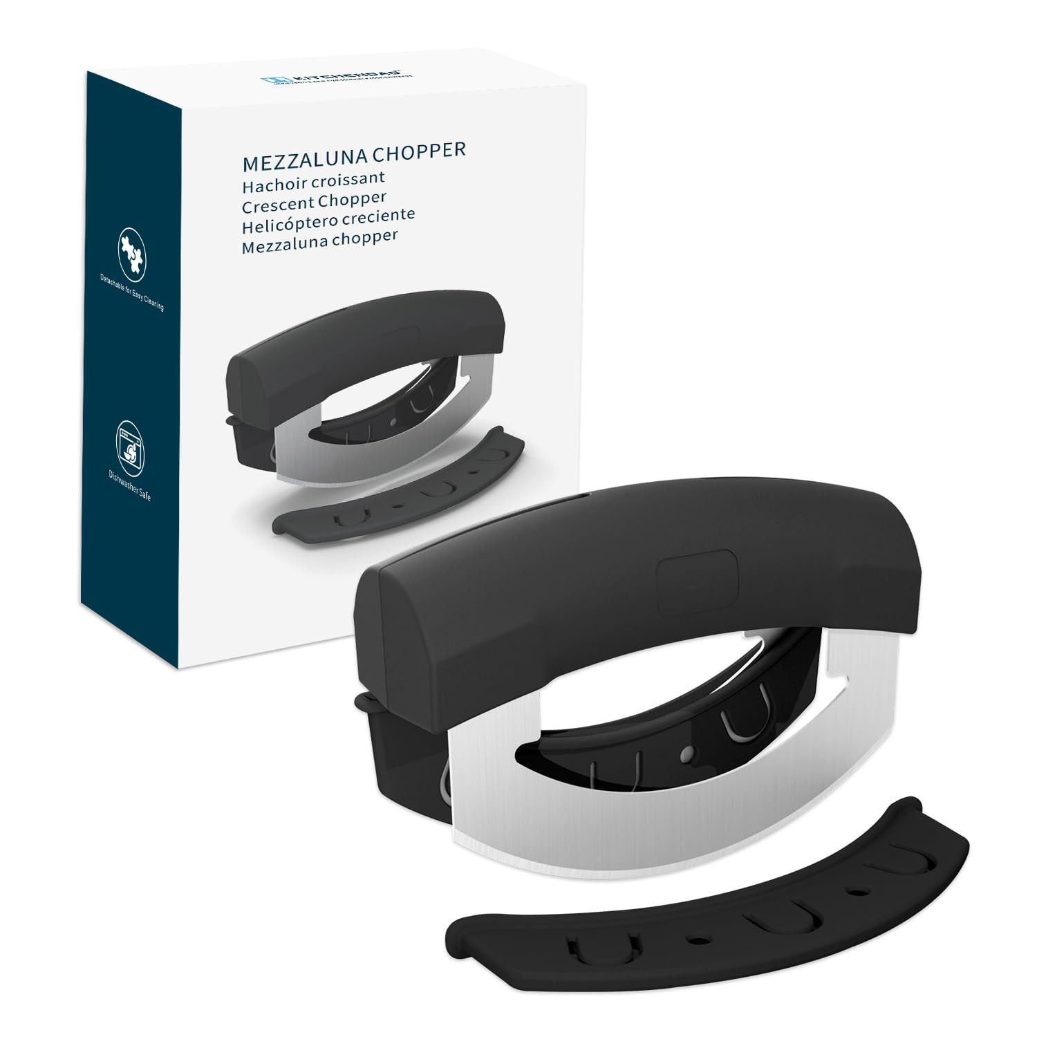 KITCHENDAO Come Apart Mezzaluna Salad Chopper Knife Tool, Easy Cleaning, Super Sharp Double Blade... | Amazon (US)