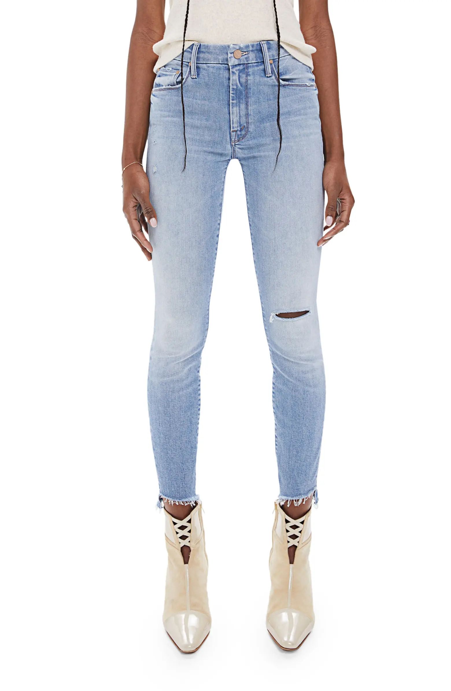 The Looker Ripped Mid Rise Step Hem Ankle Skinny Jeans | Nordstrom