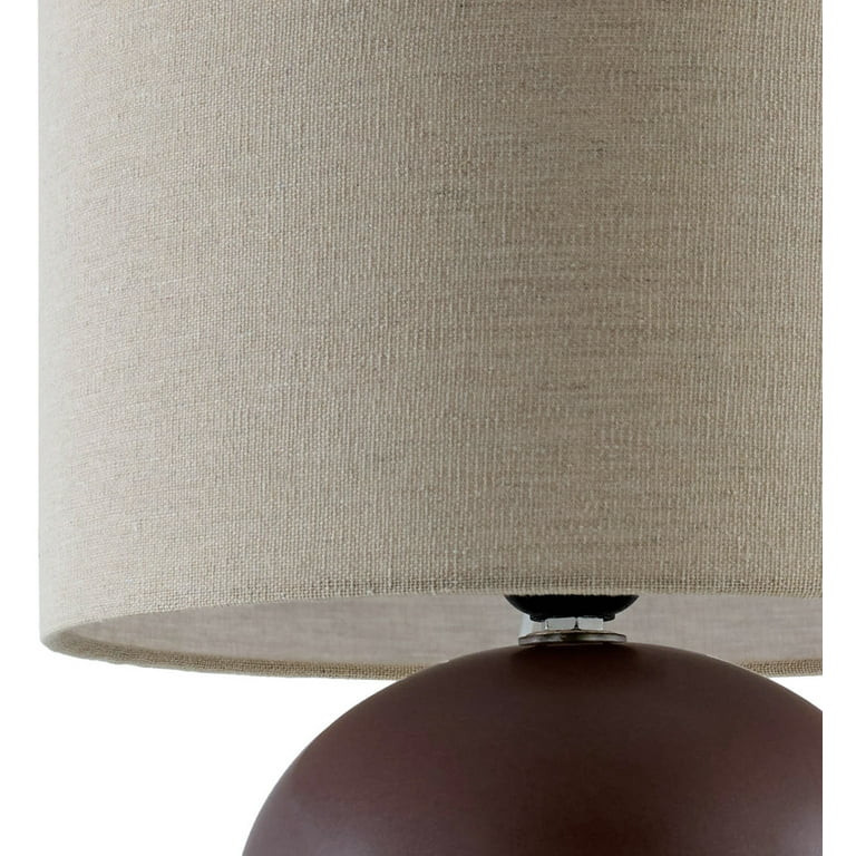Livabliss Elio Modern Accent Table Lamp, 13-inch, Dark Brown with Beige Shade | Walmart (US)