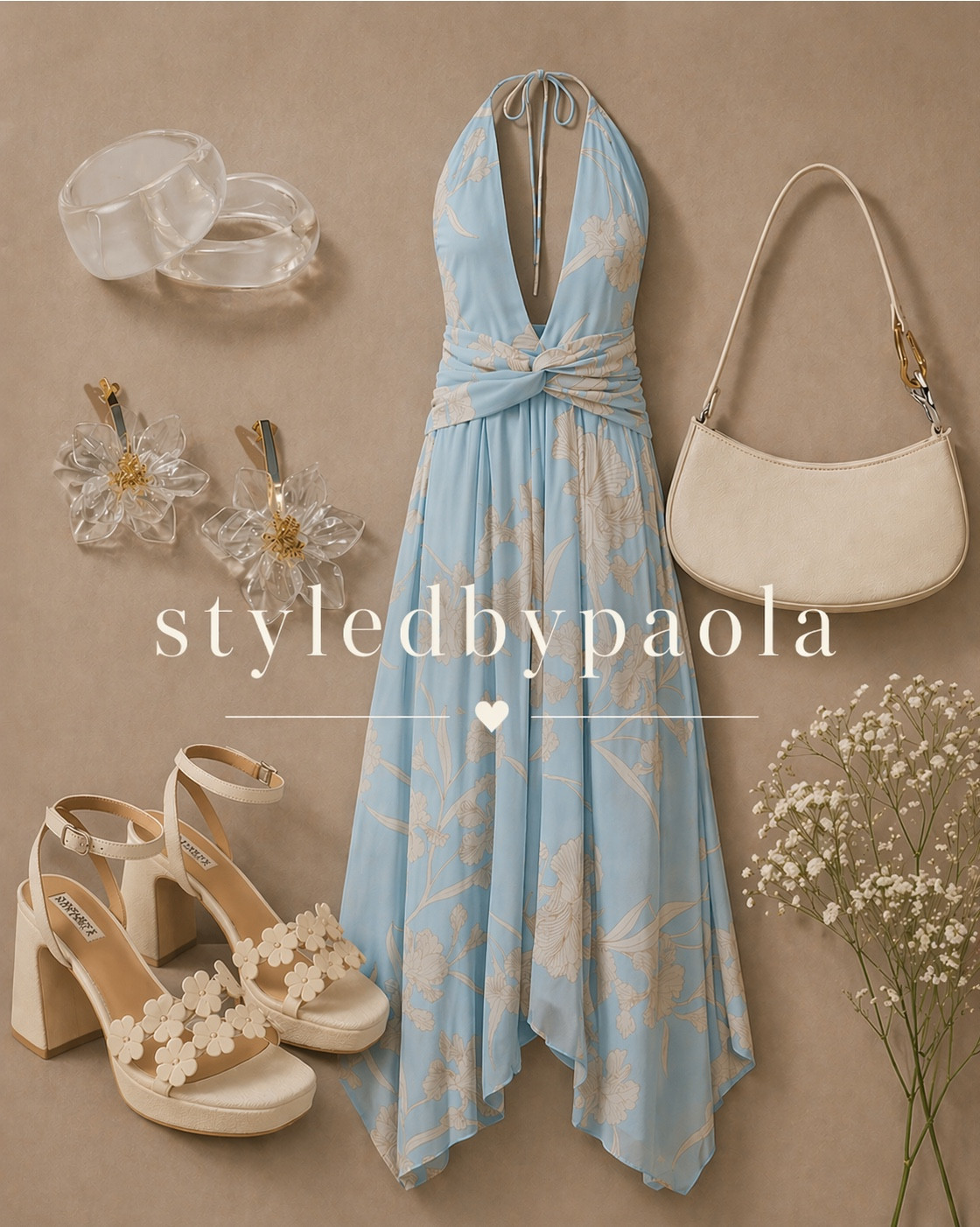 This golden hour summer outfit is the perfect European-inspired look for warm weather. Featuring a blue floral halter midi dress styled with neutral heels, a cream shoulder bag, and statement accessories, this outfit feels elegant, effortless, and elevated. Perfect for vacation outfits, summer dinners, beach trips, or resort wear. Save this look for your next summer outfit idea.

Everything linked 🤍

#LTKootd #LTKU #LTKSeasonal