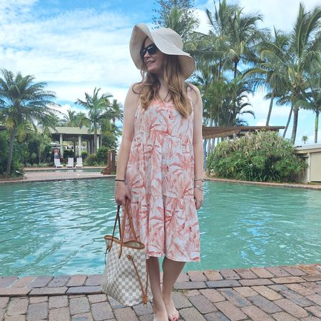 Another from our holiday on Mulgumpin Island, this tiered sundress is a great bikini cover up, worn with a sun hat and Louis Vuitton Neverfull tote for another day by the Tangalooma resort pool 🧡

#LTKitbag #LTKaustralia