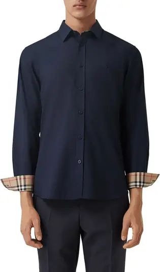 Sherwood Monogram Motif Slim Fit Stretch Poplin Button-Up Shirt | Nordstrom