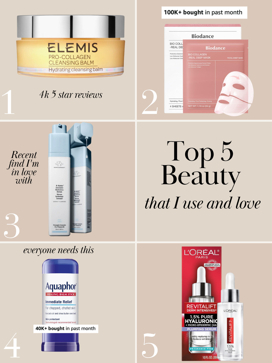 My top 5 beauty faves that I have and love!! Skincare, beauty routine

#LTKselfcare #LTKOver40 #LTKBeauty