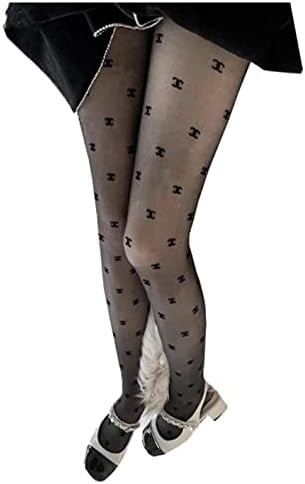 Motian Double letter CC transparent slim tights fishnet stockings sexy stockings pantyhose party ... | Amazon (US)