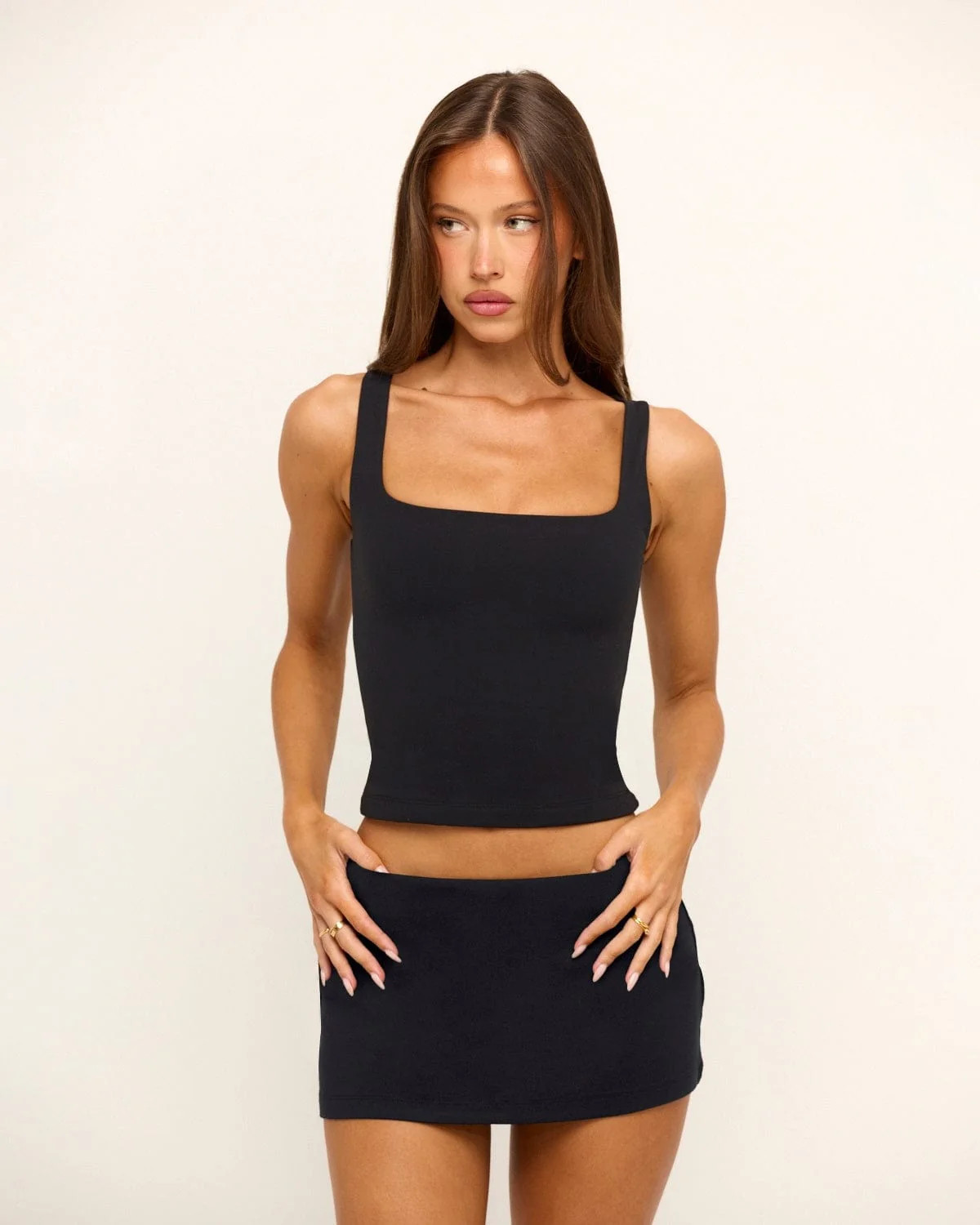 Form Scoop Tank | Black | Crop Shop Boutique US
