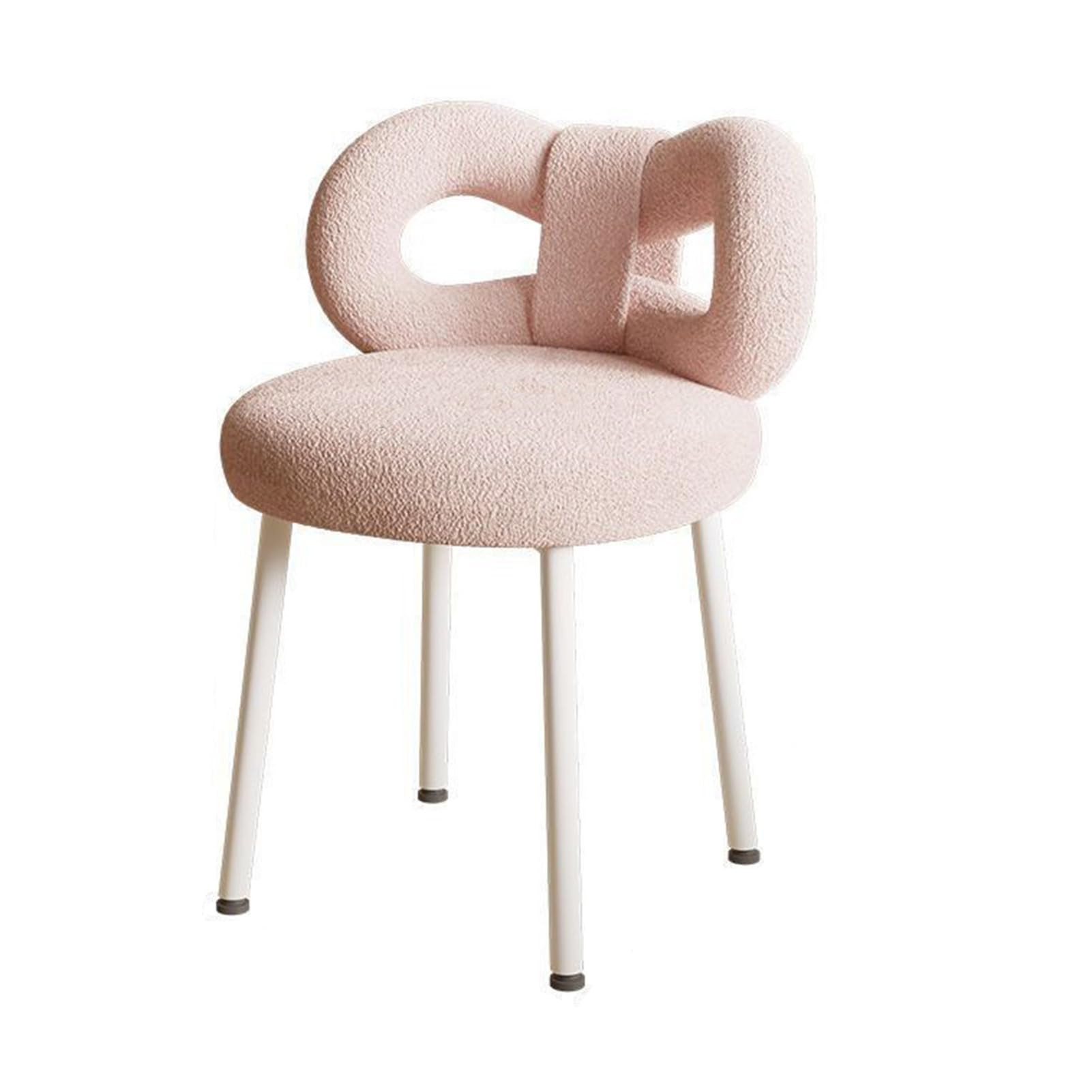 ehozirta Small Vanity Stool Chair with Bowknot Backrest Women Girls Bedroom Makeup Chair Adjustab... | Amazon (UK)