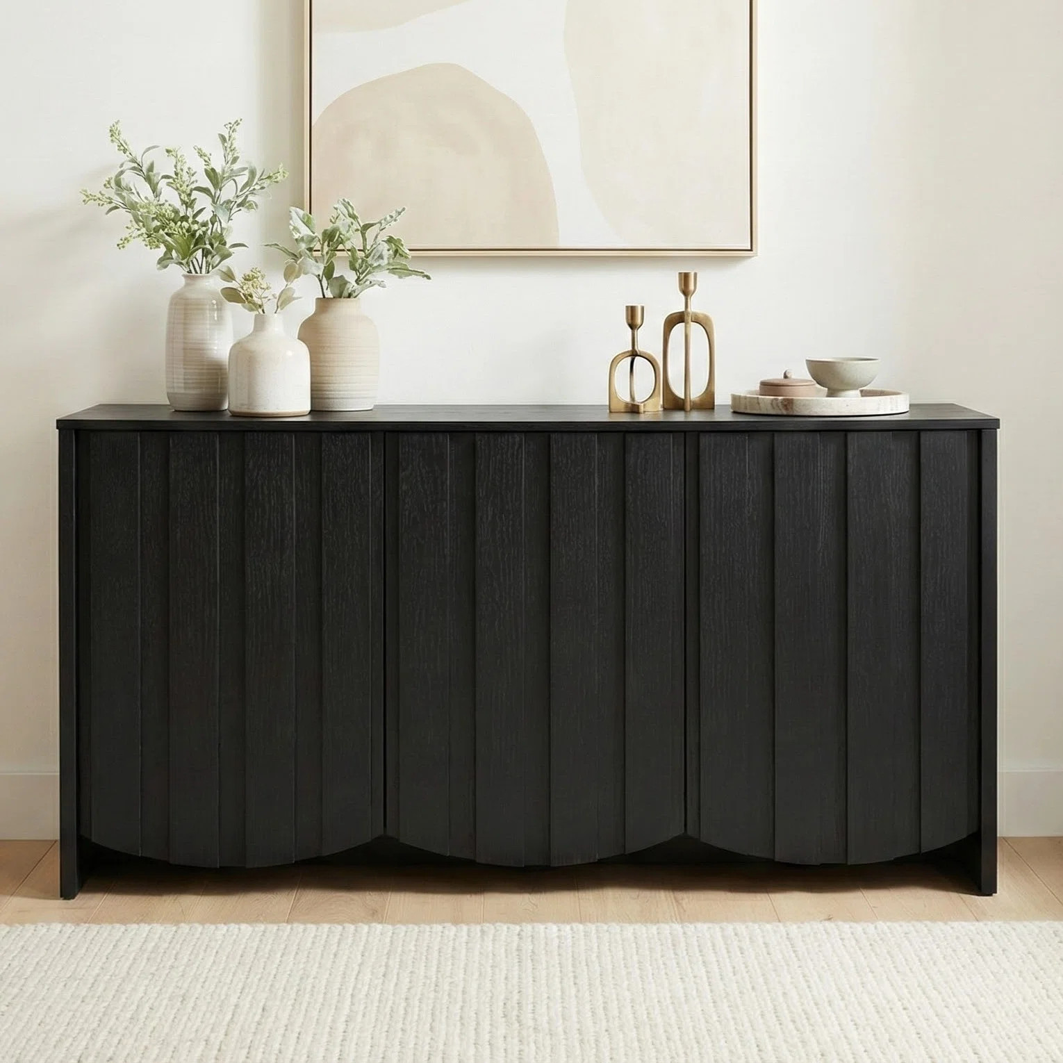 Winette 60" W Mid Century Modern Sideboard with Scalloped Doors | Wayfair North America