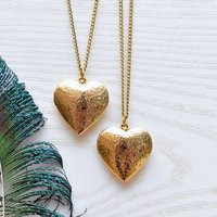 Gold Plated Heart Locket Necklace Swirl Design, Stainless Steel Chain | Etsy (US)