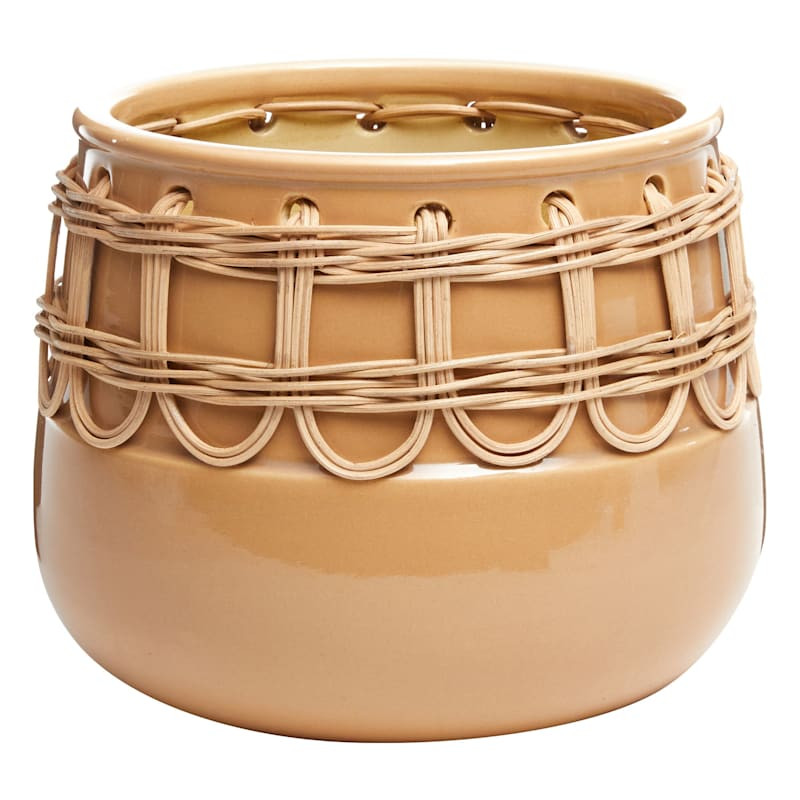 Indoor Woven Ceramic Pot, Medium | At Home