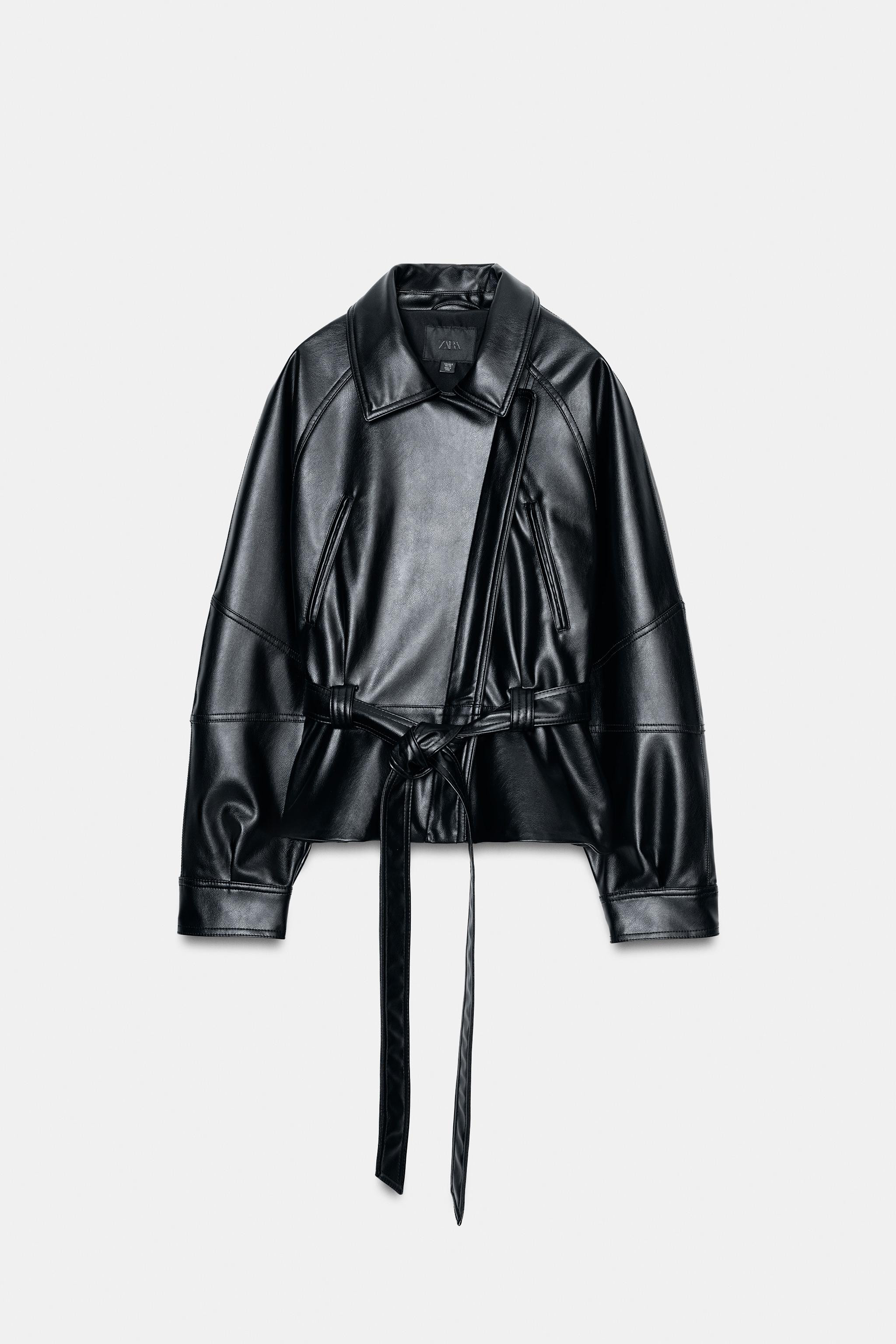 FAUX LEATHER JACKET WITH BELT | Zara US
