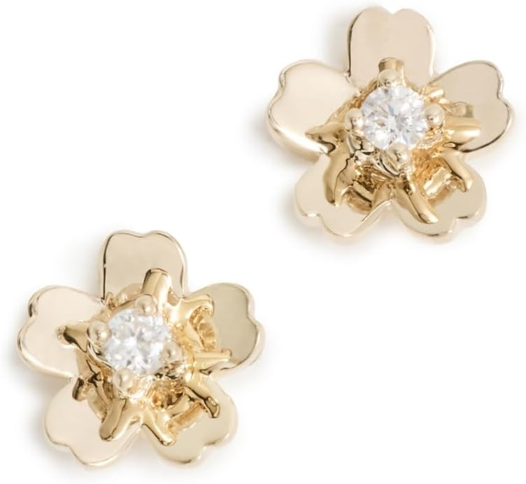 EF Collection Women's 14k Mini Cherry Blossom Stud Earrings | Amazon (US)