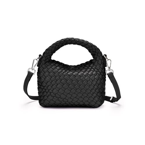 Women's crossbody handbags, Woven Crossbody Bag for Women, Small Women woven bag, woven purse handbag mini Hobo Bag(black) | Amazon (US)