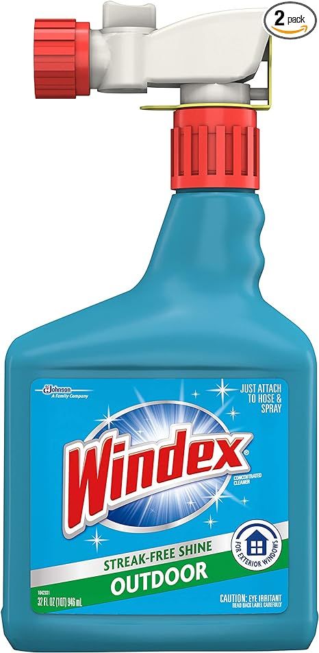 Windex Outdoor Window, Glass, & Patio Cleaner with Hose Attachment, 32 fl oz - Pack of 2 (Packagi... | Amazon (US)