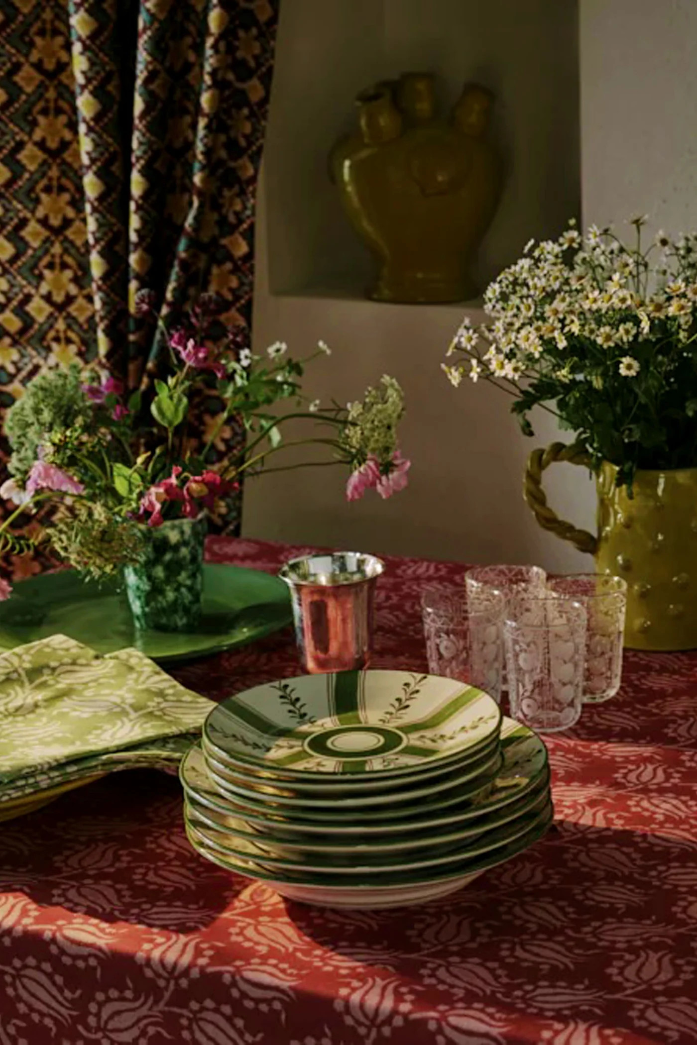 Olive Stripe Dessert Plate | Tuckernuck (US)