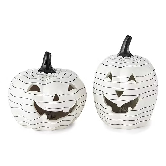 new!Hope & Wonder Hey Boo Led Stripe Pumpkin Set of 2 Tabletop Decor | JCPenney